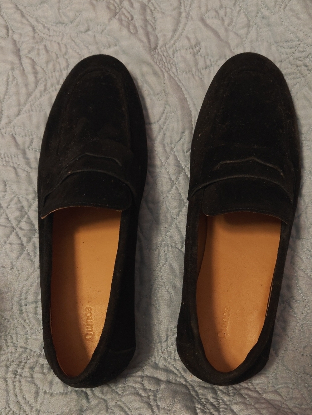 Women's Black Suede Penny Loafers
